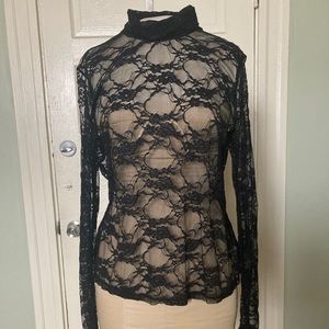 Wild Fable Black Lace Turtleneck